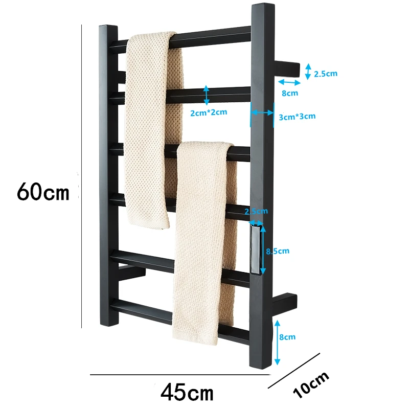 Imagem -06 - Equipamento de Banheiro Toalheiro Elétrico de Controle de Temperatura e Tempo Casa Inteligente Toalheiro Aquecido Aquecedor de Toalhas 009 Aço Inoxidável