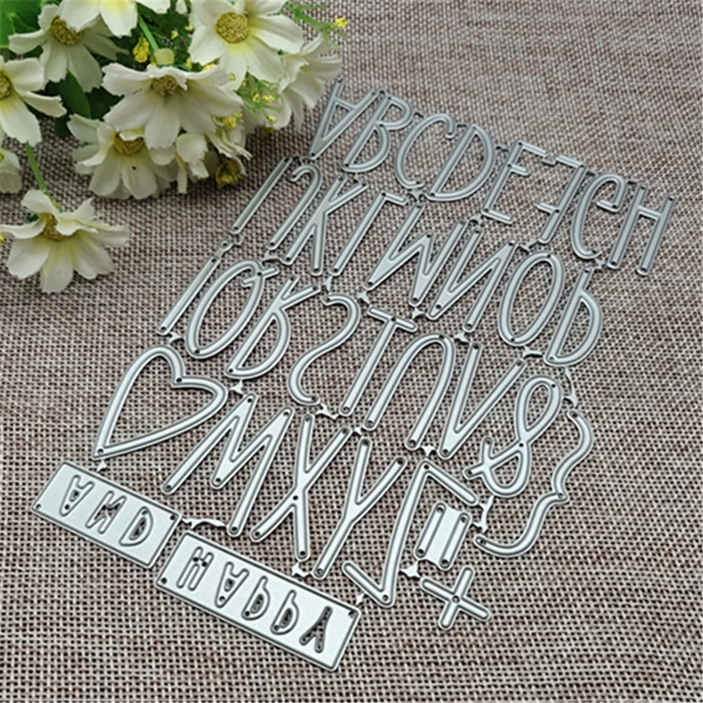 Large Big Alphabet Set Metal Cutting Dies Stencils For DIY Scrapbooking Decorative Embossing Handcraft Die Cutting Template