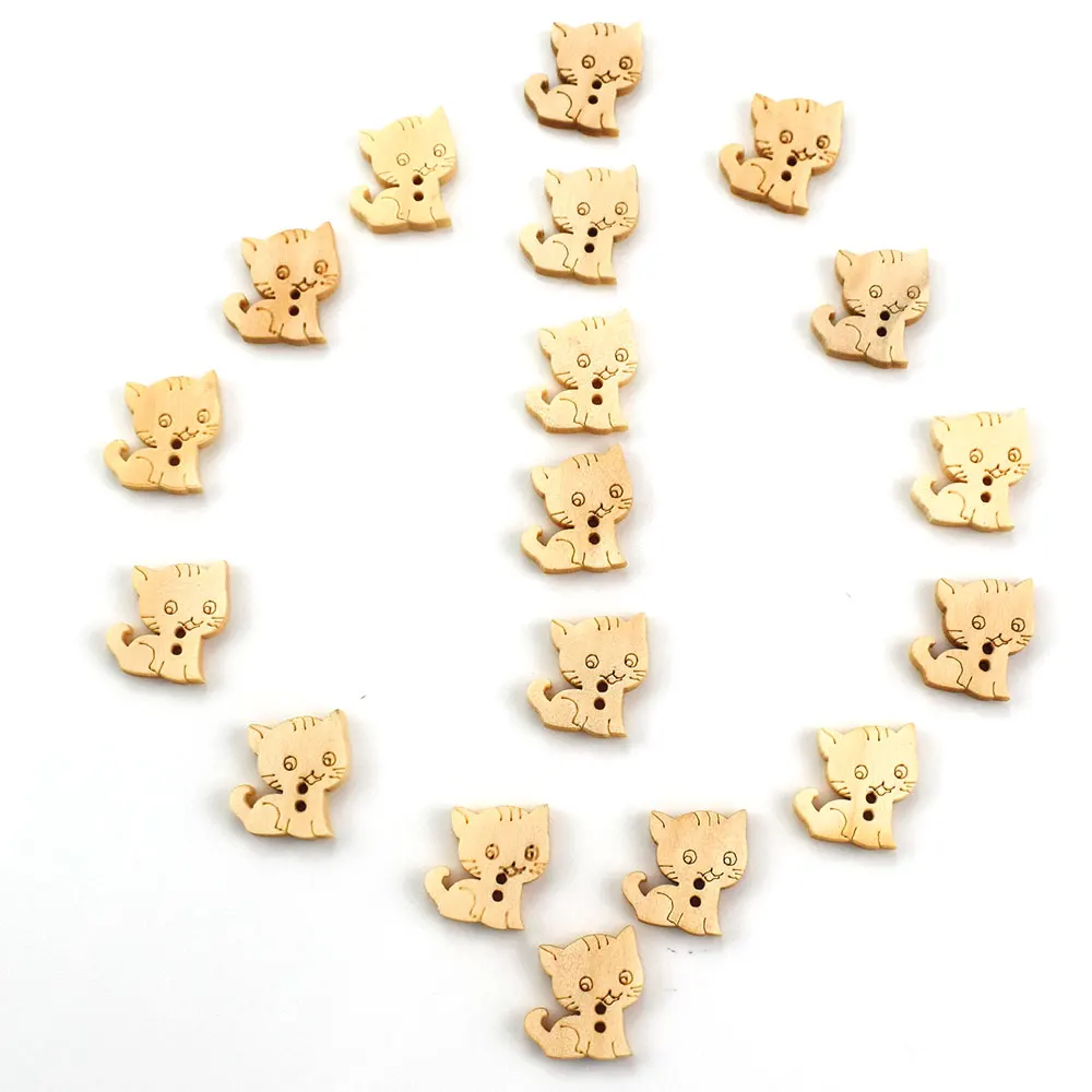 50pcs 2 holes Divat Cica faipari Összevarrás Szállodai küldönc számára gyerekeknek ruhák scrapbooking decorativa mesterségek botones Szabóipar DIY kiegészítők