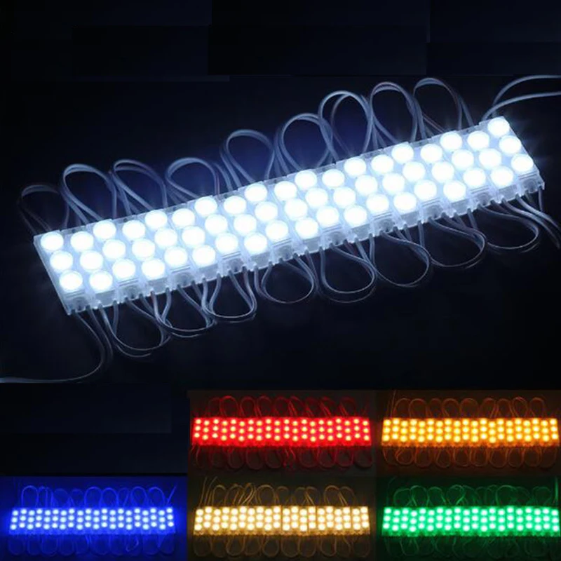 1000pcs 3 LED Mini Module 41*11MM 2835 SMD IP68 Waterproof Injection Lens LED Sign Advertising Backlight DC12V