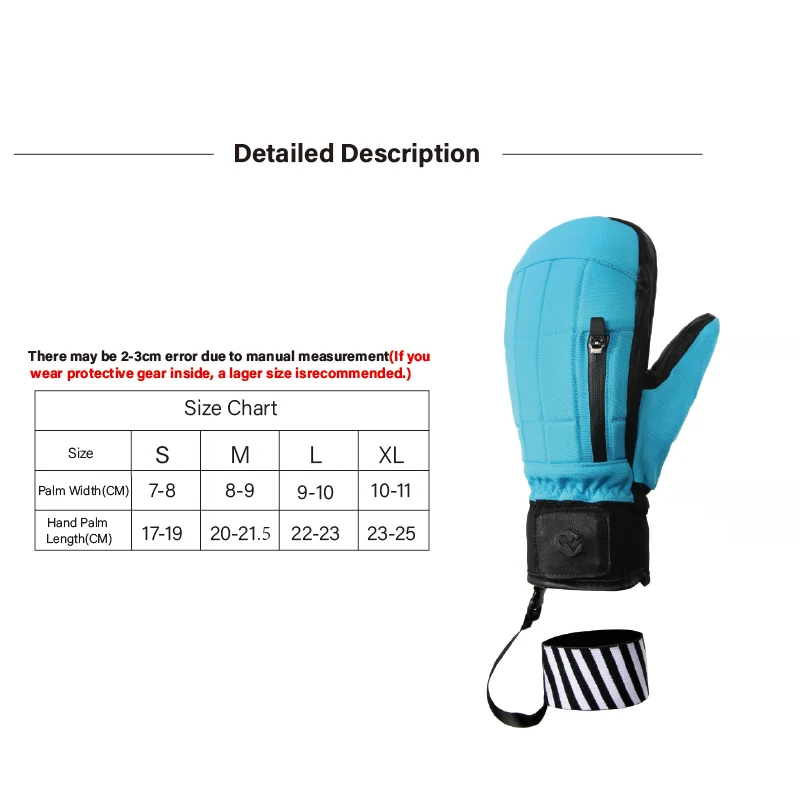 Ski Gloves Snowmobile Winter Gloves Fleece Warm Snowboard Mittens with Windproof and Waterproof