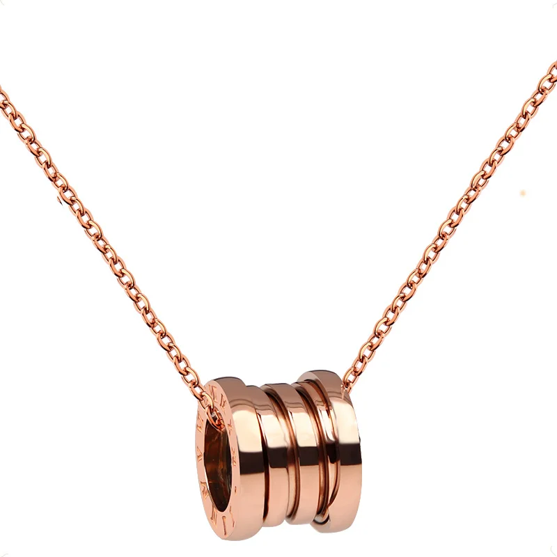 Spring Necklace for Women Roman Number Pendant Rose Gold Silver Color 18KGP Titanium Steel Jewelry Best Lover Gift(GN226)