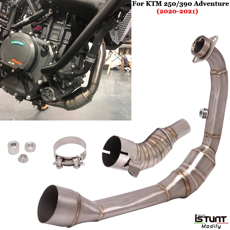 For KTM 390 Adventure 2020 2021 250 Adventure 250ADV 390ADV Motorcycle Exhaust Modified Titanium Alloy Front Middle Link Pipe