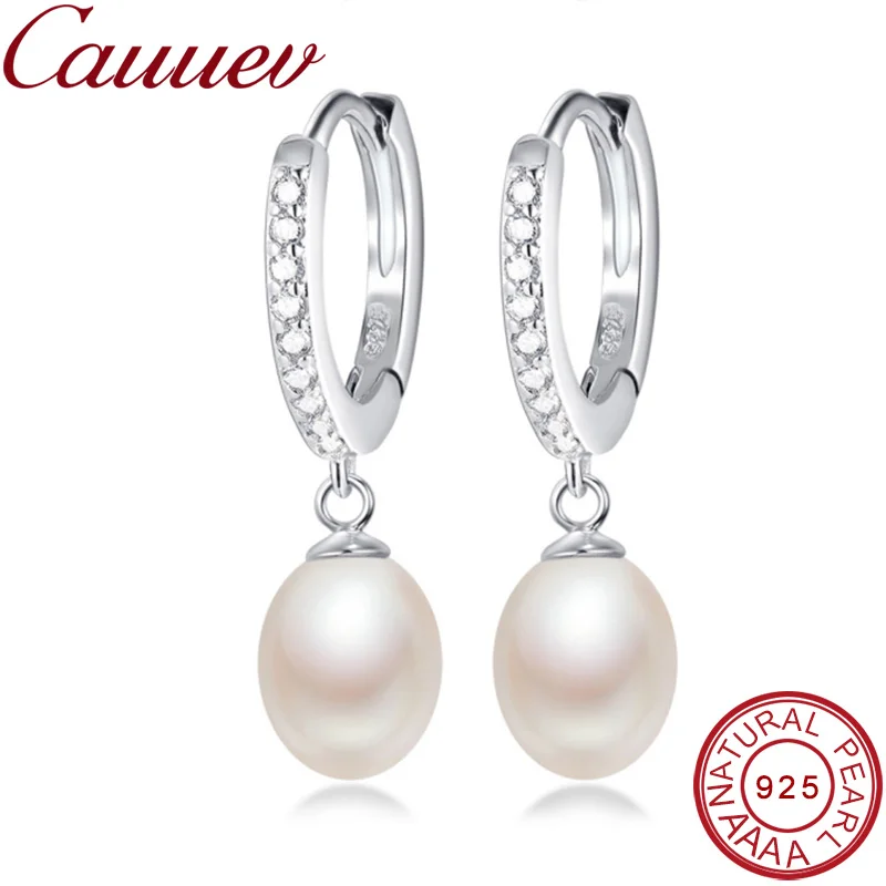 Boucles d\'oreilles goutte d\'eau en perles d\'eau douce 100% naturelles pour femmes, bijoux en argent 925, cadeau de fête élégant, mode,