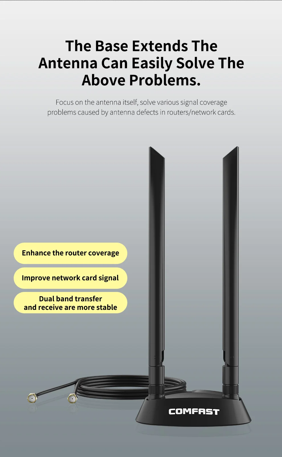 Comfast Dual-Frequency 2 Antena Port Basis Merek Kemasan Produk Jadi Antena + Set Dasar CF-ANT2526I
