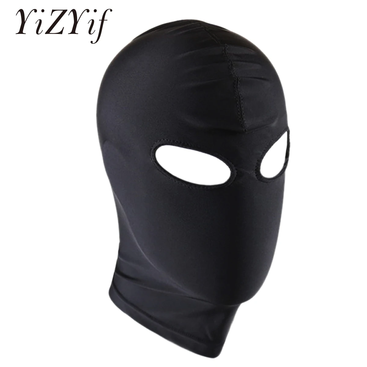 Unisex Men Women Cosplay Face Mask Spandex Open Eyes and Mouth Headgear Black Full Face Mask Hood for Role Play Costume