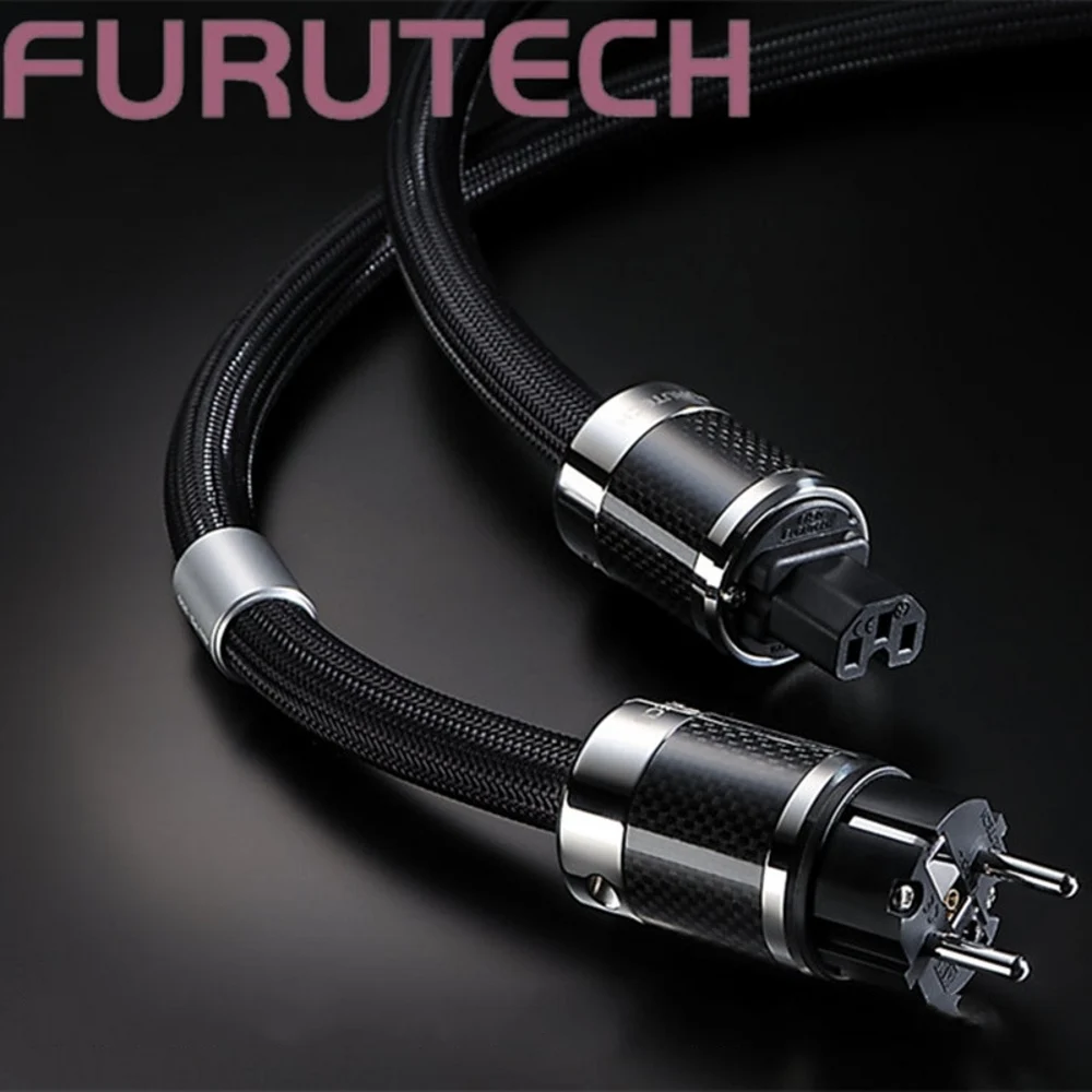 HiFi Schuko Furutech Alpha PS-950 top Rhodium carbon fiber fever EU AC power cable FI-E50  FI-50 (R) plug