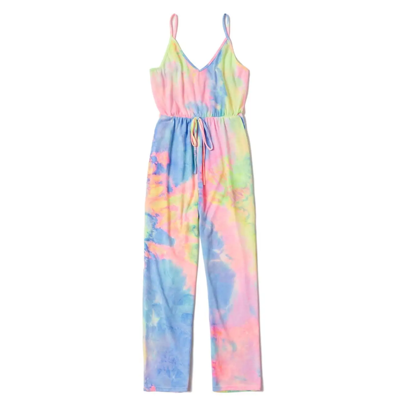 Summer Tie-dye V-neck Sling Jumpsuit Trousers family matching clothes  mommy and daughter matching clothes  Summer  Print