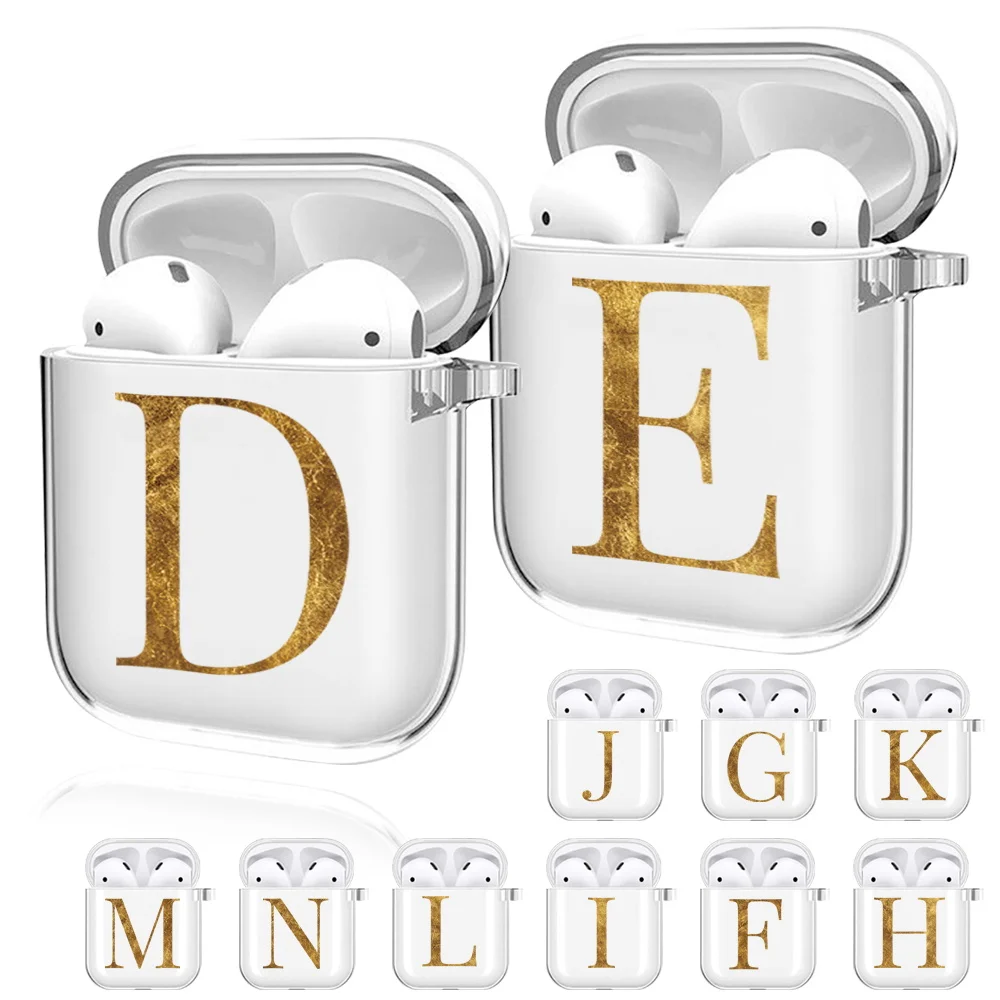 

Cute Initial Name Soft Case for Apple AirPods 1/2 Clear Silicone Wireless Bluetooth Earphone Case Charging Box