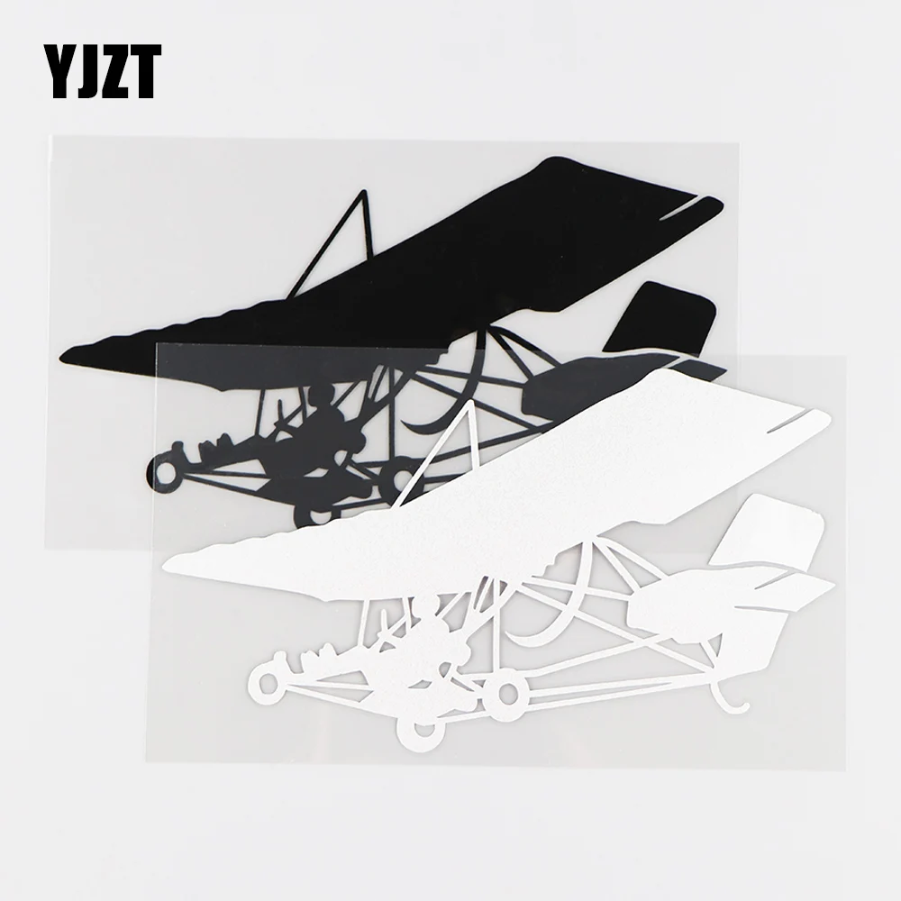 YJZT 16.5X9.5CM Ultra Iight Pilot Side Vinyl Car Sticker Decal Funny Aircraft Black / Silver 10A-0288