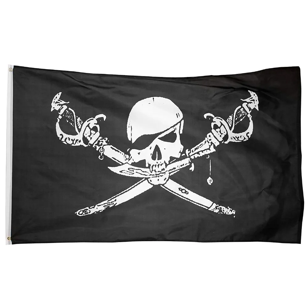 3Jflag 3X5Fts  90X150cm Jolly Roger Skull Cross Bones Pirate Brethren The Coast Flag