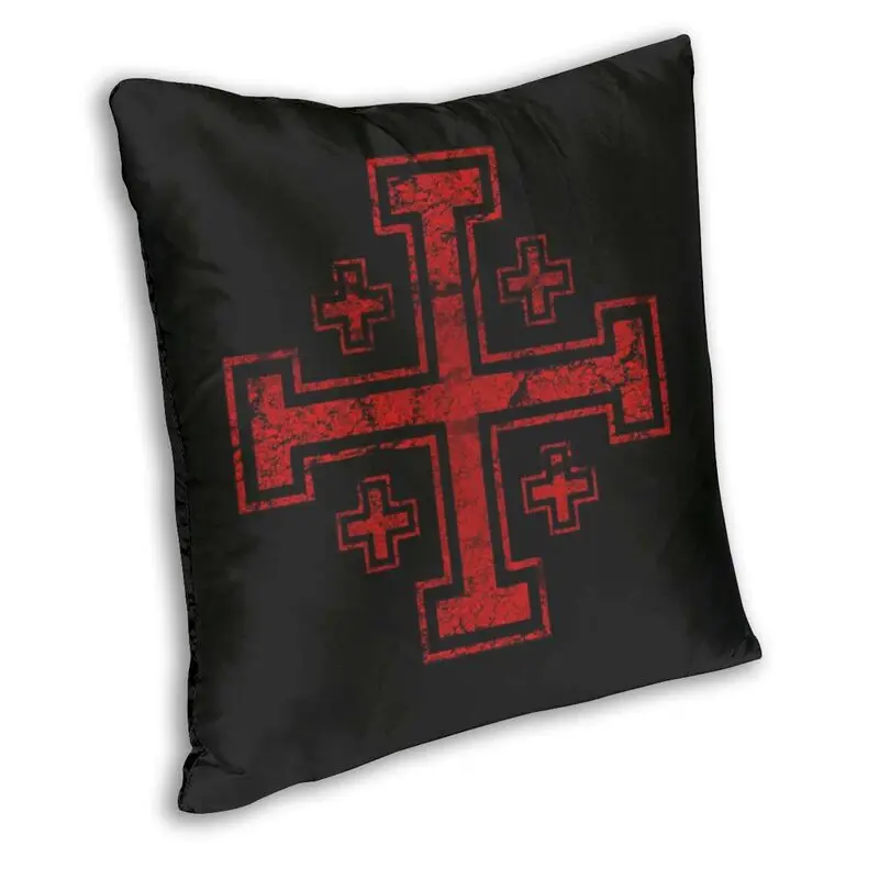 Templar Knight Medieval Warrior Symbol Pillow Case Home Decor Double-sided Jerusalem Cross Seal Cushion Cover for Living Room