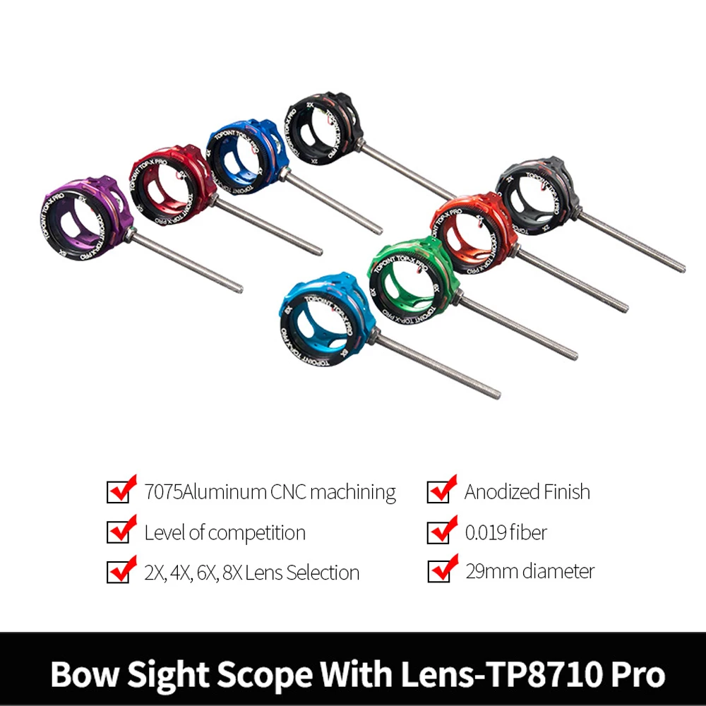 

Topoint TP8710-Pro Level of Competition Sight Scope High Transparent No Deform for Compound Bow Archery