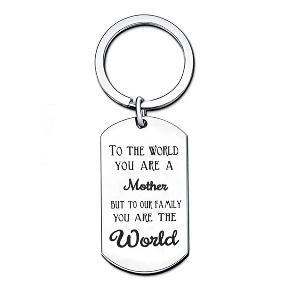 Stainless Steel Keyring Dad Mothers Friend Key Ring Family Love Keychain Son Daughter Sister Brother Mom Fathers Key Chain Gifts