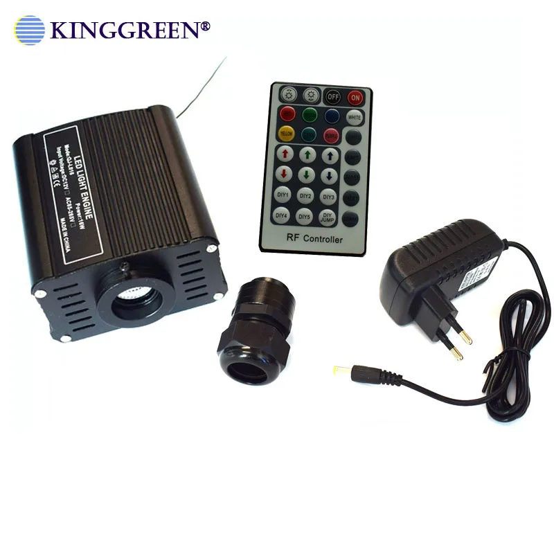 1X High quality DC12V RGBW color LED 16W fiber optic light engine with 24 key RF remote controller