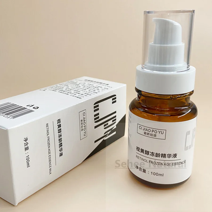 

Retinol Essence 100ml Pigment Repair Shrink Pores Wrinkle Resistant Fine Stripe Night Essence Brighten OEM Skin Care