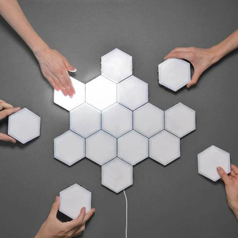 Creative Quantum Splice night wall light led modular touch sensitive lighting Hexagonal lamps magnetic decoration wall lampara