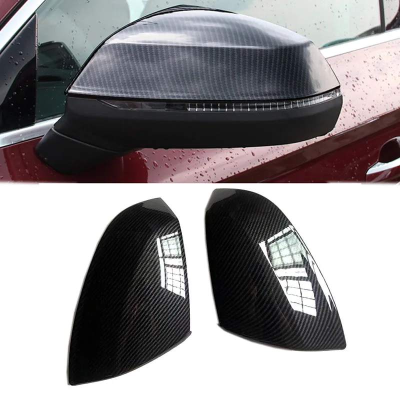 

for Audi Q5 FY 2018 2019 Carbon fiber look back rear view Rearview Side Door Mirror Cover Car Trim Sticker Accessories 2PCS