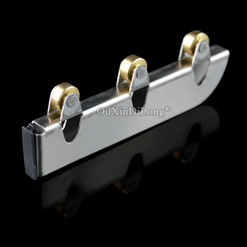 

On Stock 8PCS Stainless Steel Glass Showcase Cabinet Sliding Door Rollers Copper Wheels Track Pulleys for 5mm Glass