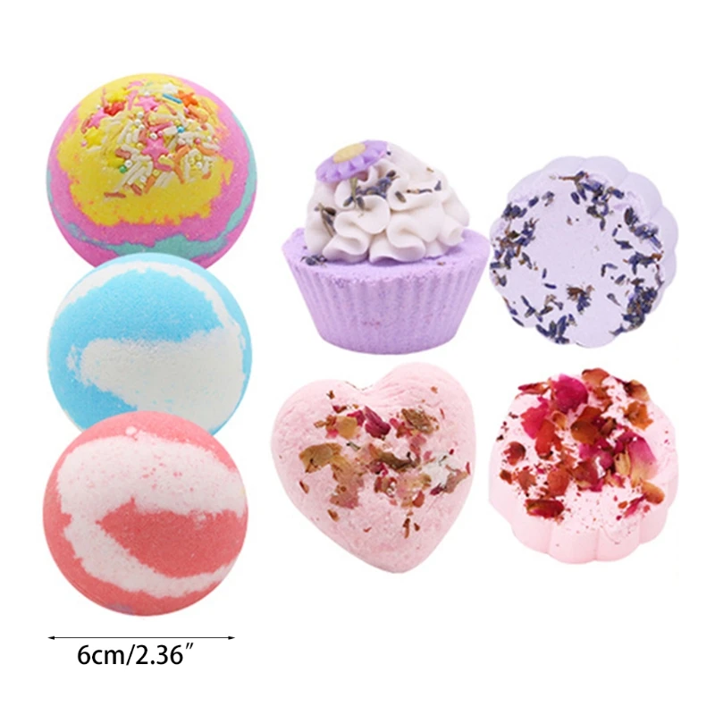 Bombe de bain de forme spéciale, ensemble cadeau avec huiles essentielles, bulles de Spa pour femmes, anniversaire fête des mères, 7 pièces, Q1QD