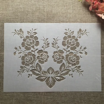 Pochoirs A4 29cm fleurs feuilles, bricolage, couches, peinture murale, Scrapbook, coloration, gaufrage, modèle décoratif d'album