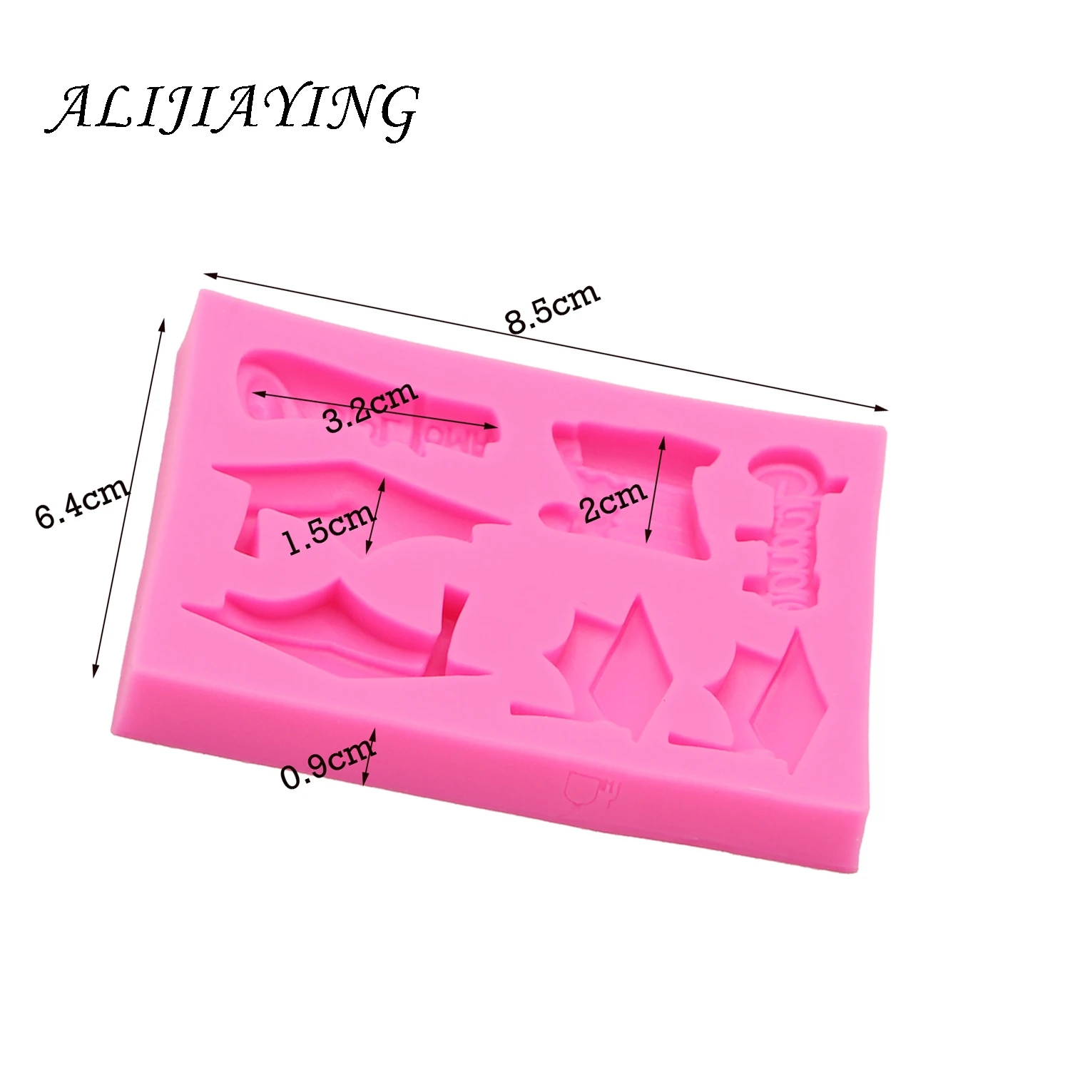 DIY Graduation doctor hat  Fondant Sugarcraft Silicone Mould Cake Decoration Tools chocolate  Polymer Clay Resin Mold D1415