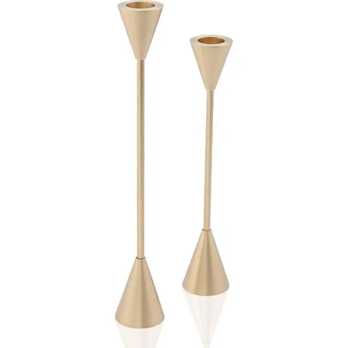 Lukrea Brass Taper Candlestick New York Dual Set