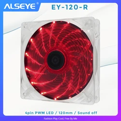 ALSEYE 120mm Fan LED PWM 4pin Coolerfor Computer  Red LED Cooling Fan  DC 12V 800-1600RPM for PC Case / CPU Radi