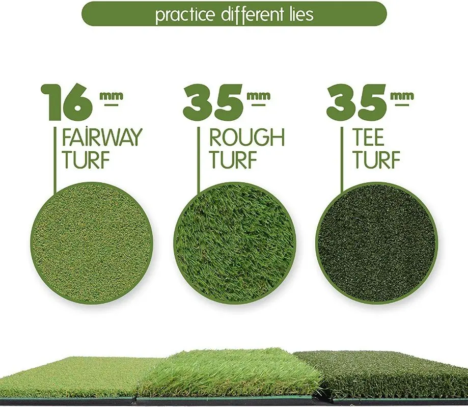 three layer  Golf Practice Mat Residential Training Artificial Grass Golf Exercise Mat Practice Rubber Tee Holder Golf Mat Pad