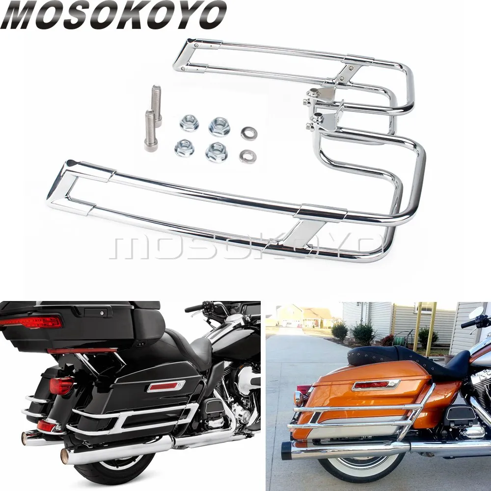 

Chrome Motorcycle Rear Saddlebag Guard Rail Bar Protection For Harley Touring Road King Road Glide FLHTK FLHTCU FLHTKL 2014-2021