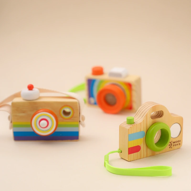 Baby Toy Model Wooden Children's Toy Cartoon Digital Camera Model Parent-Child Outdoor Photography Props Gift For Boys And Girls