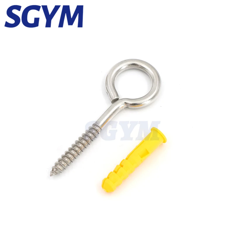 5pcs M3/M4/M5/M6 304 Stainless Steel Light Hook Ring Question Mark hooks Sheep Eye Hook Screws Wood Self-tapping Screw Hooking