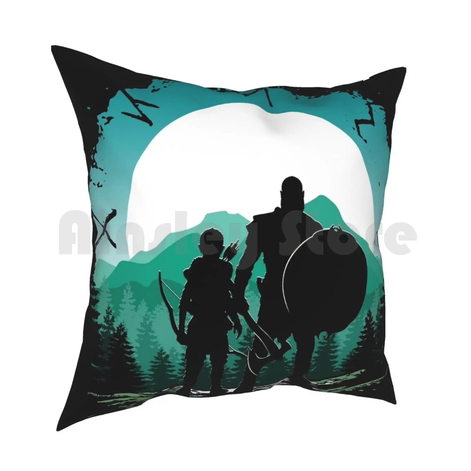 Kratos And Son Pillow Case Printed Home Soft Throw Pillow God Of War Kratos Cratus God Of War God Of War God Of War 2