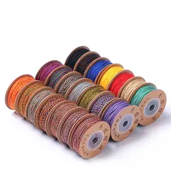 1.2mm Colorful Cotton Cord for Tassel Hand Twisted Threads for Making Bracelets Malas Multi Colors C20-1