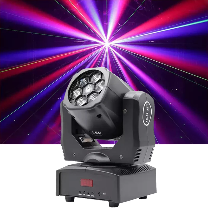 6X15W RGBW 4in1 CREE LED Bee Eyes Moving Head Beam Light DMX Green Laser Effects Projector for DJ Disco Club Home Dance Party