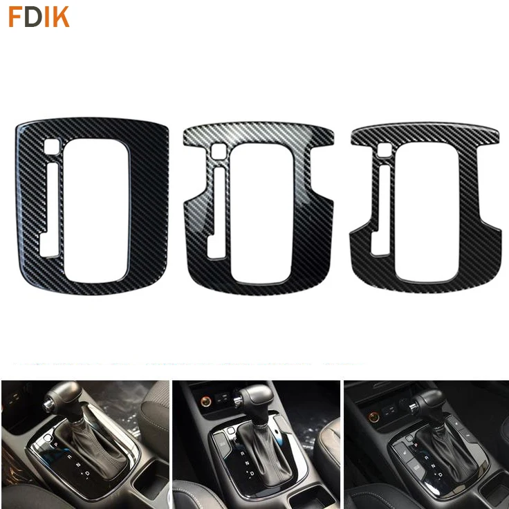 

Inner Real Carbon Fiber Shift Knob Gear Cover Trim Panel Frame Styling Accessories for Kia K3 2016 2017