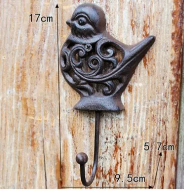 1Pieces H:13 CM  LOFT Industrial Retro Style Cast Iron Wall Hook Clothes Hooks Decorative
