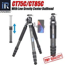 CT85C Professional Carbon Fiber Tripod for DSLR Camera Heavy Duty Stand Low Gravity Center Ballhead add Short Center Column