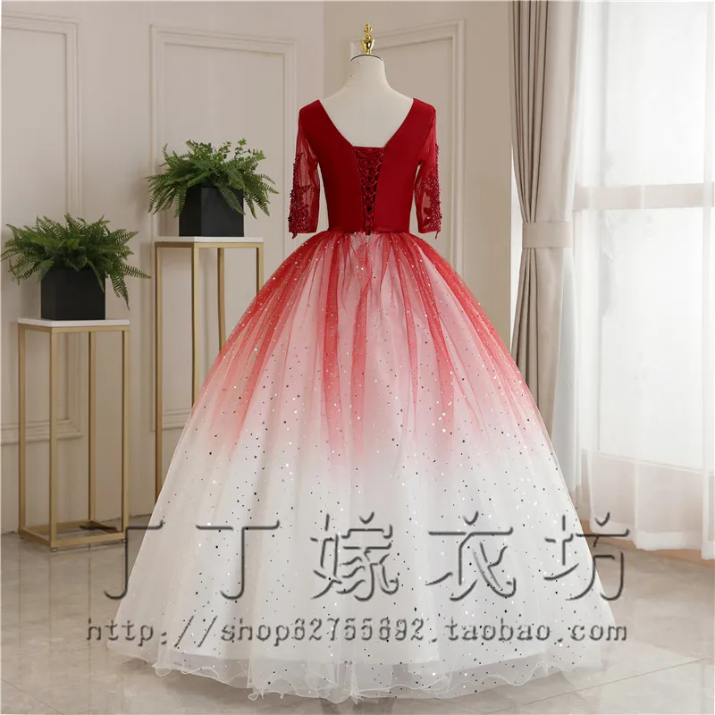 Quinceanera Jurk 2023 Nieuwe Feest Prom Halve Mouw V-Hals Baljurk Blign Bling Vintage Quinceanera Jurken Aan Te Passen