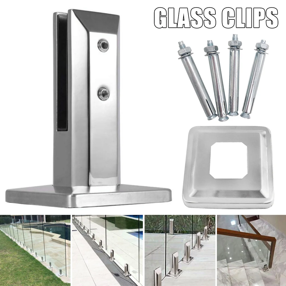 

Heavy Duty Stainless Steel Glass Pool Fence Clip Floor Glass Stand Fixed Fittings Clamp Mirror Holder держатель для зеркала