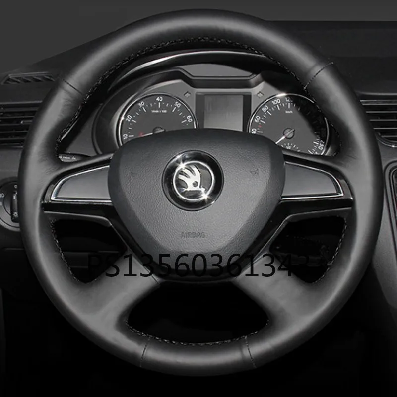 

Suitable for Skoda Octavia Fabia Superb Yeti Kodiaq hand-stitched steering wheel cover leather suede grip cover