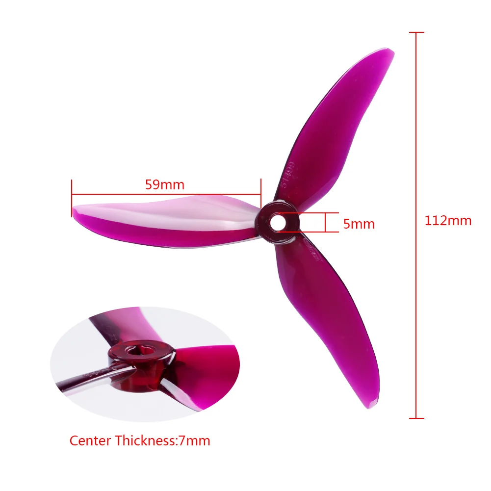 20PCS 10Pairs GEMFAN Hurricane 51499 5 Inch 3-Blade Propeller CW & CCW for 2205 2306 2207 Brushless Motor RC FPV Racing Drone