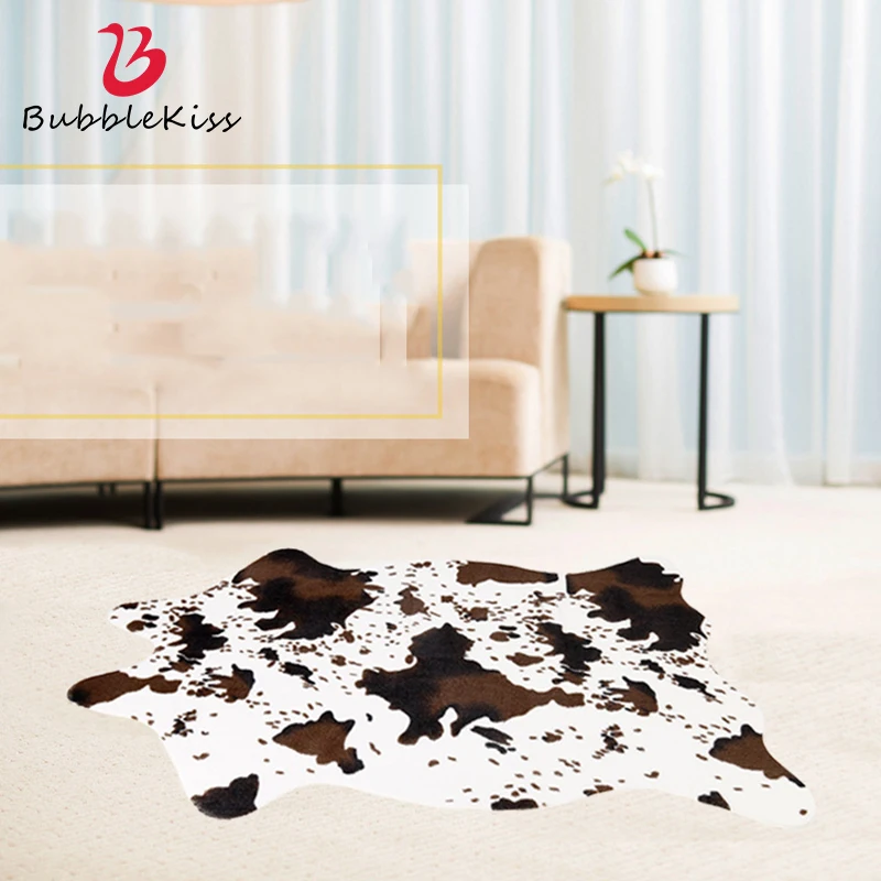 

Bubble Kiss Imitation Milk Cowhide Floor Mat Home Zebra Pattern Bedroom Decoration Carpet Printing Non-Slip Living Room Carpets