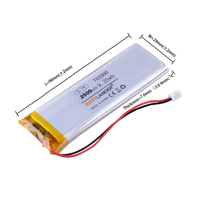 JST2.0 2P 702990 3.7V 2500mAh Rechargeable li-Polymer Battery For GPS Bluetooth Speaker PAD Power Bank Tablet PC 703090