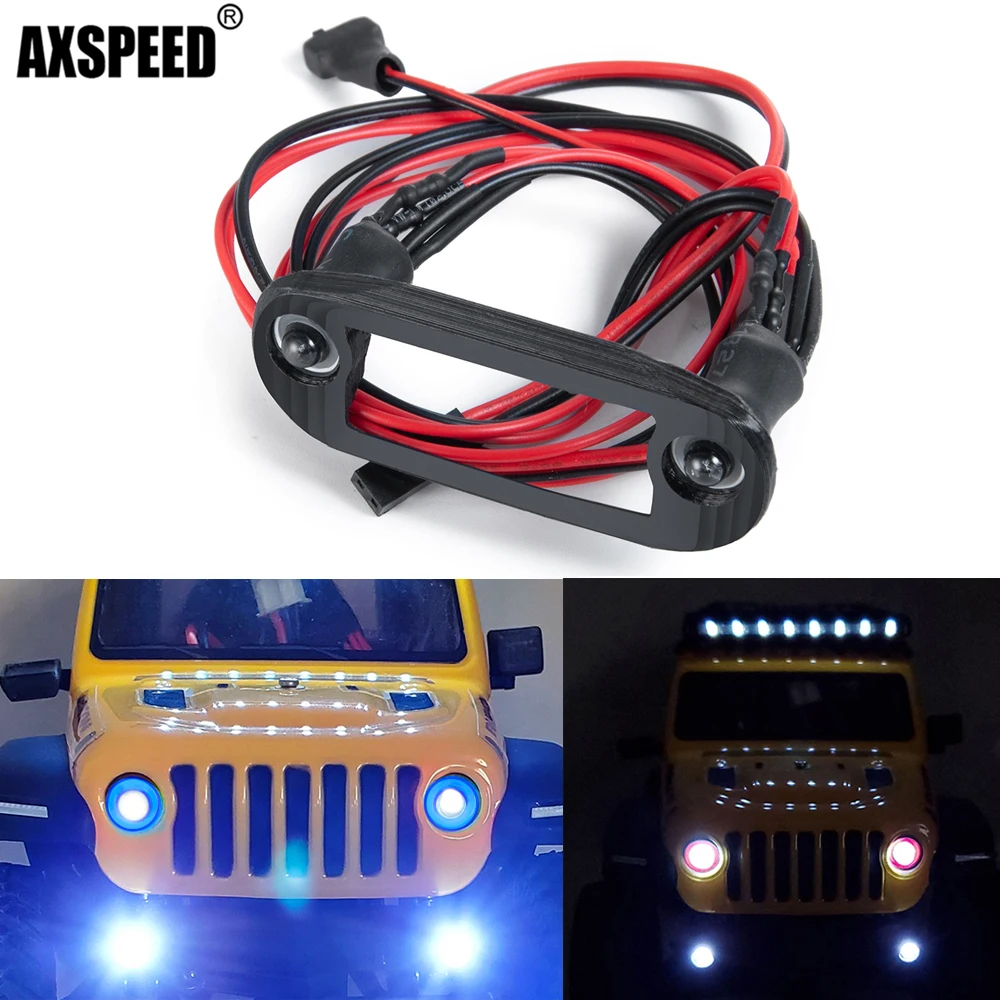 

AXSPEED Simulation Headlight Front LED Light for 1/24 RC Crawler Car Axial SCX24 AXI00002 AXI00005 Upgrade Parts