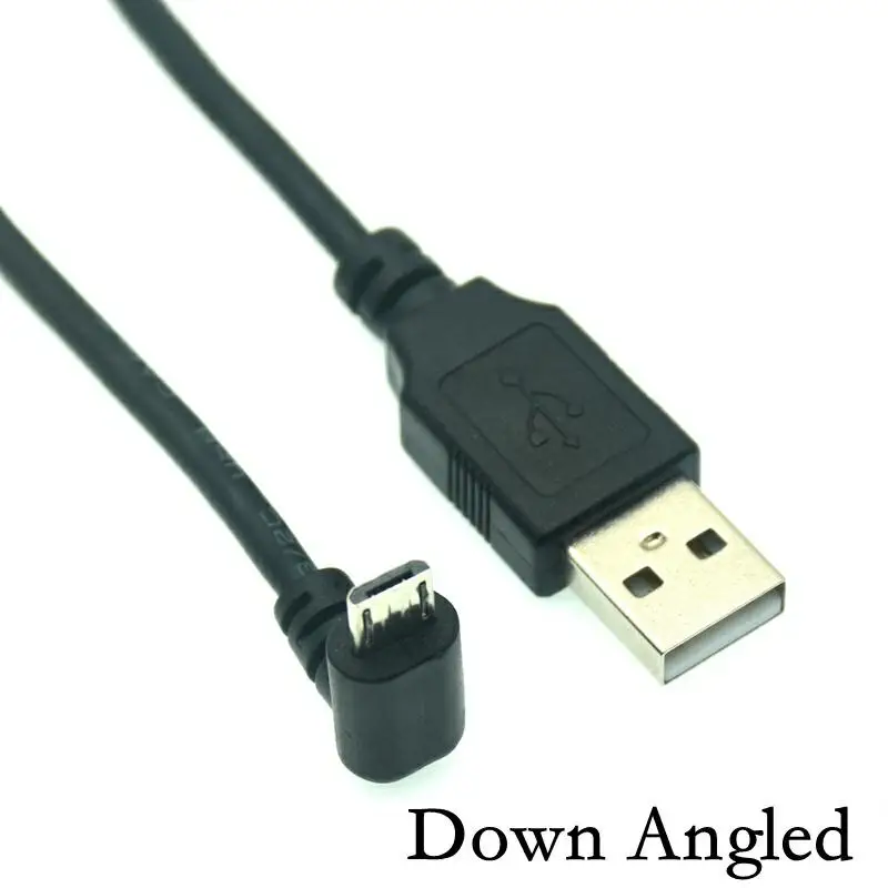 Câble de données USB 2.0 mâle vers Micro USB B, coudé à 90 degrés vers haut, bas, gauche et droite, 0.25m/0.5m/1m/1.5m