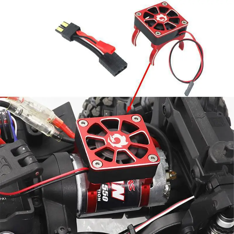 Cooling Fan With Brush Motor Radiator Cover Fashion Style Rc Model Acce For Trx-4 Scx10 Rc4wd Rc Car 3650 3660 540 550 Rc Part