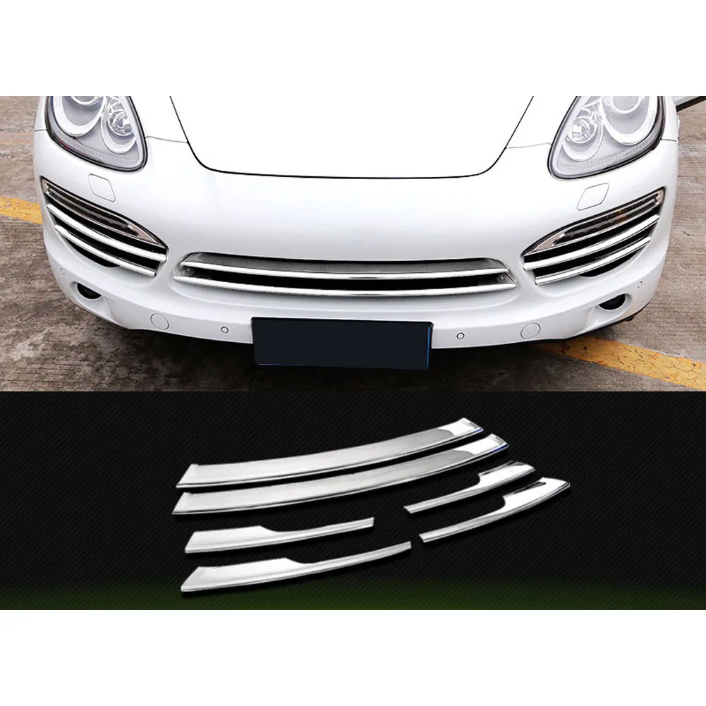 for Porsche Cayenne 2015-2017 Accessories Net Strips Front Light Eyebrow Fog Light Decorative Trim Sticker Cover