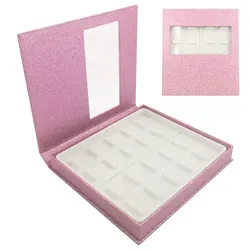 Vip momo Custom Packaging Glitter Paper magnetic Lash Book With Tray Wholesale Lashes Private Label Logo Packing Box Empty Case