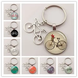 Cute Cute I Love Bicycle Keychain High Quality Retro Bronze Silver Plated Bicycle Sports Men and Women Jewelry Gifts
